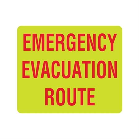 Luminescent Emergency Evacuation Route 10x12 Sign